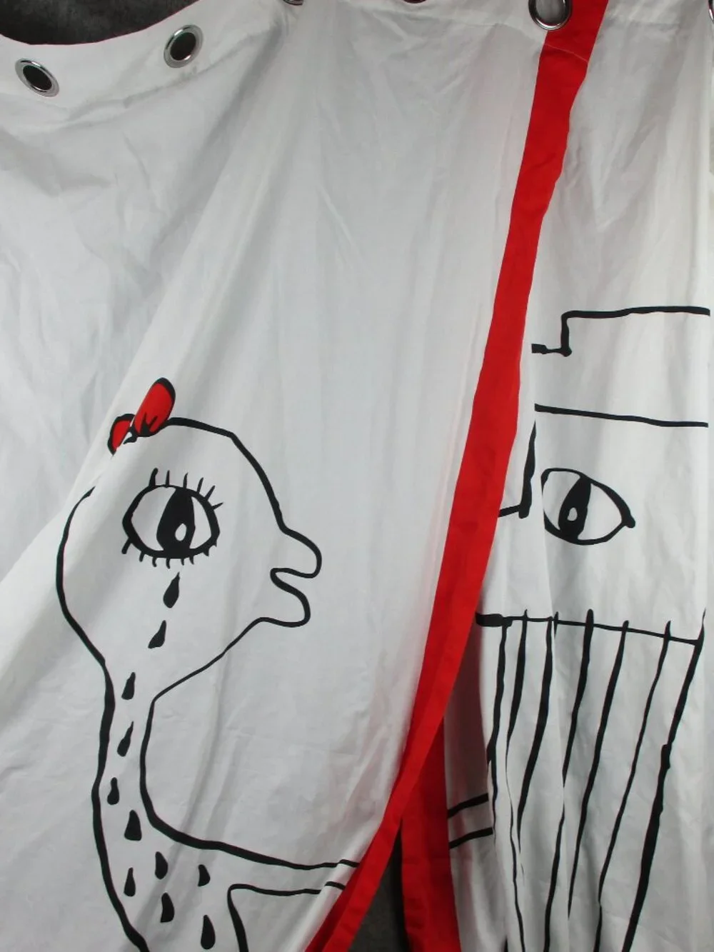IKEA LANGOR Curtains White Red Black SAILOR CARTOON 57x98